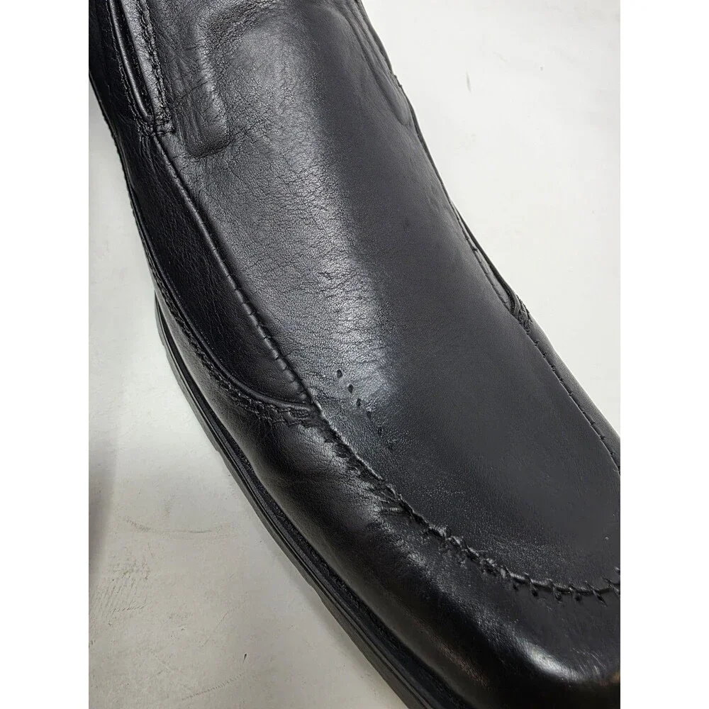 Vero Cuoio Lav. Artigiana Men's Leather Slip-On Shoes Sz 8.5 EU 42 Black